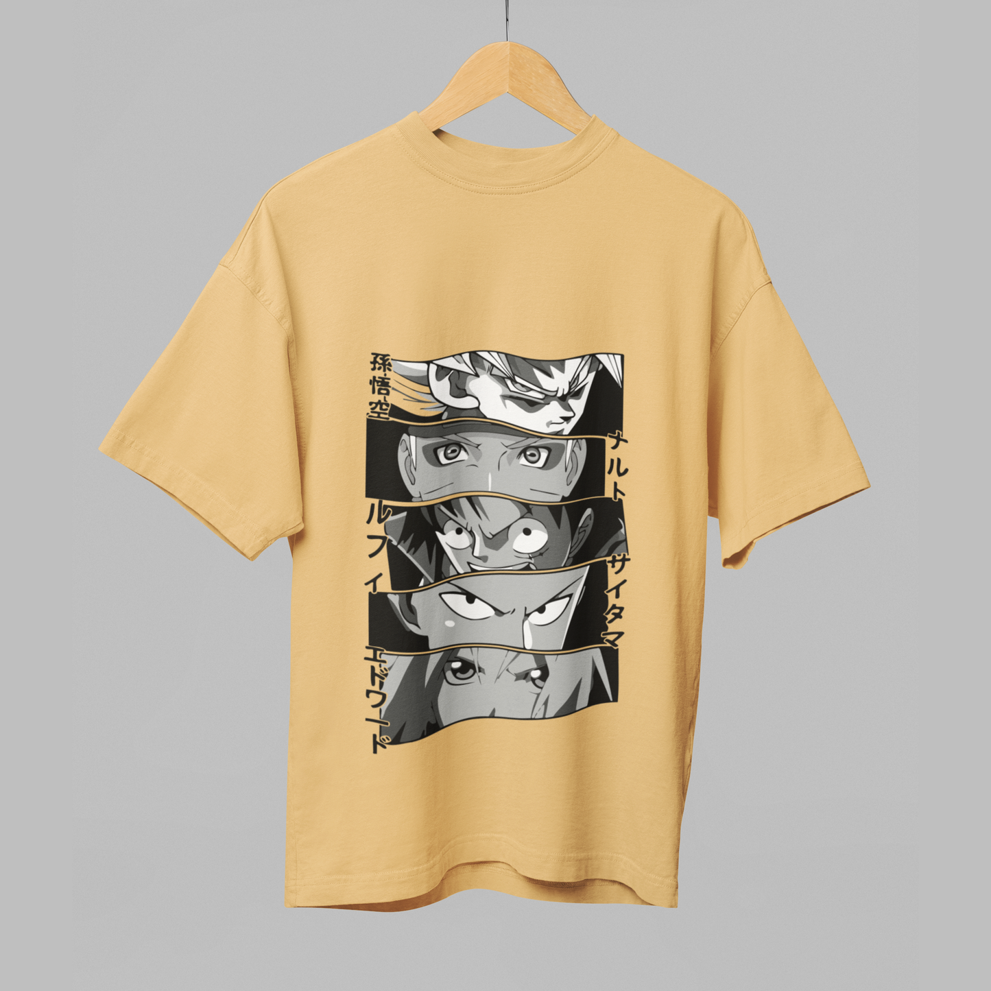 Anime Icons Panel Oversized T-Shirt