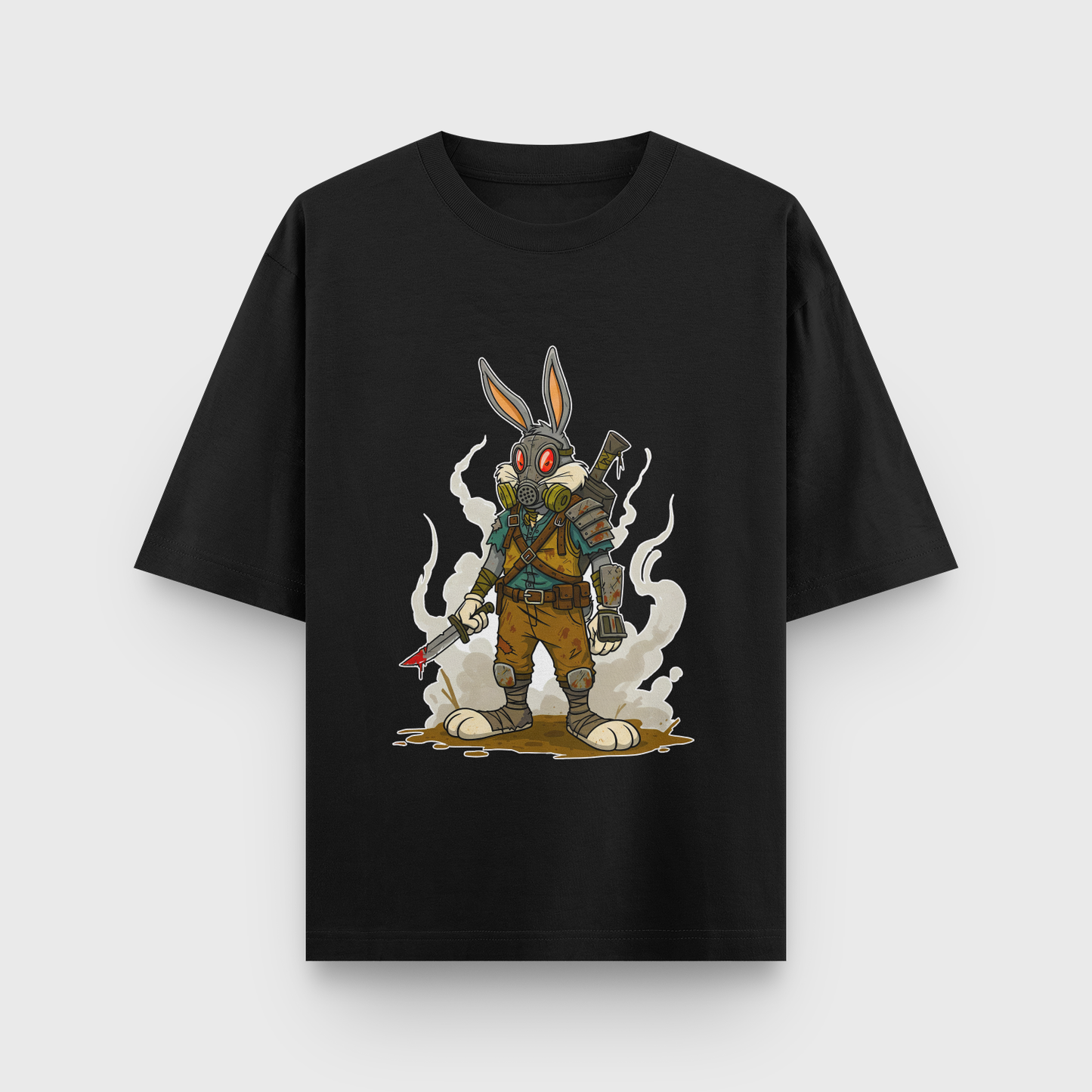 Apocalypse Bunny Oversized Tee – Noir & Lin India Black
