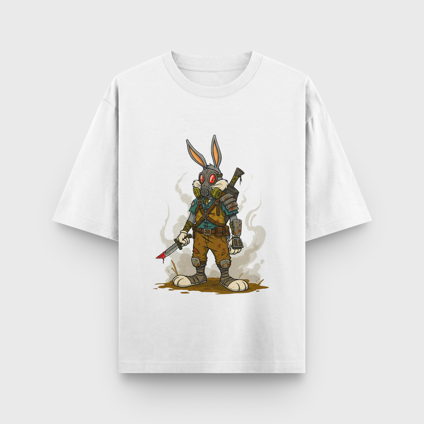 Apocalypse Bunny Oversized Tee – Noir & Lin India White