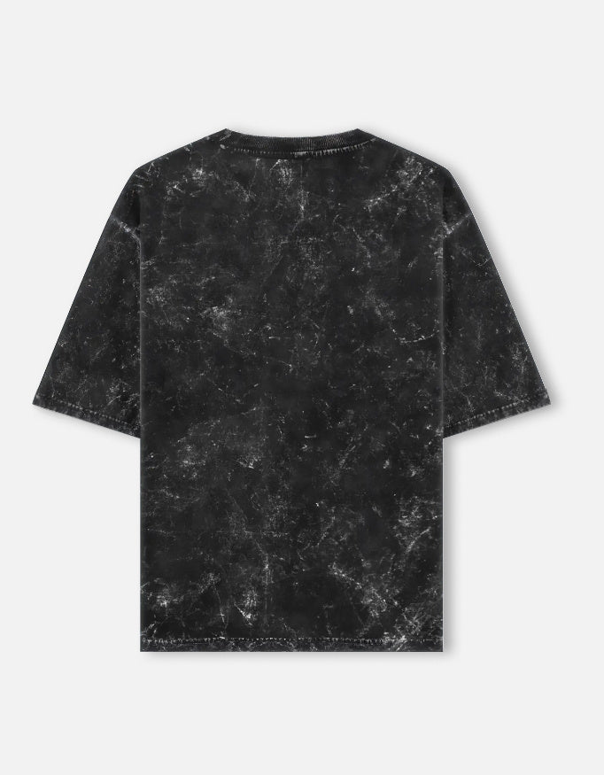 Retro Grunge Mario-Acid-Wash Oversized Tee – Noir & Lin India