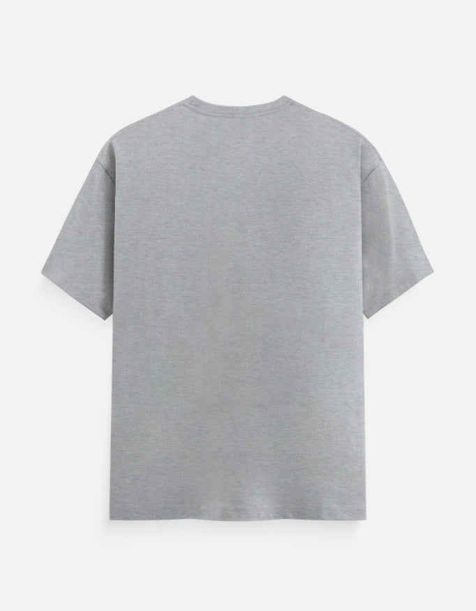 Noir & Lin Quiet Motion Graphic T-Shirt in Grey Melange - back view