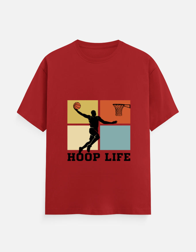 Hoop Life T-Shirt – Noir & Lin India Red
