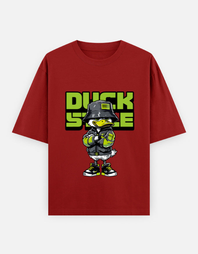 Duck Style Oversized Heavyweight T-Shirt – Noir & Lin India Red