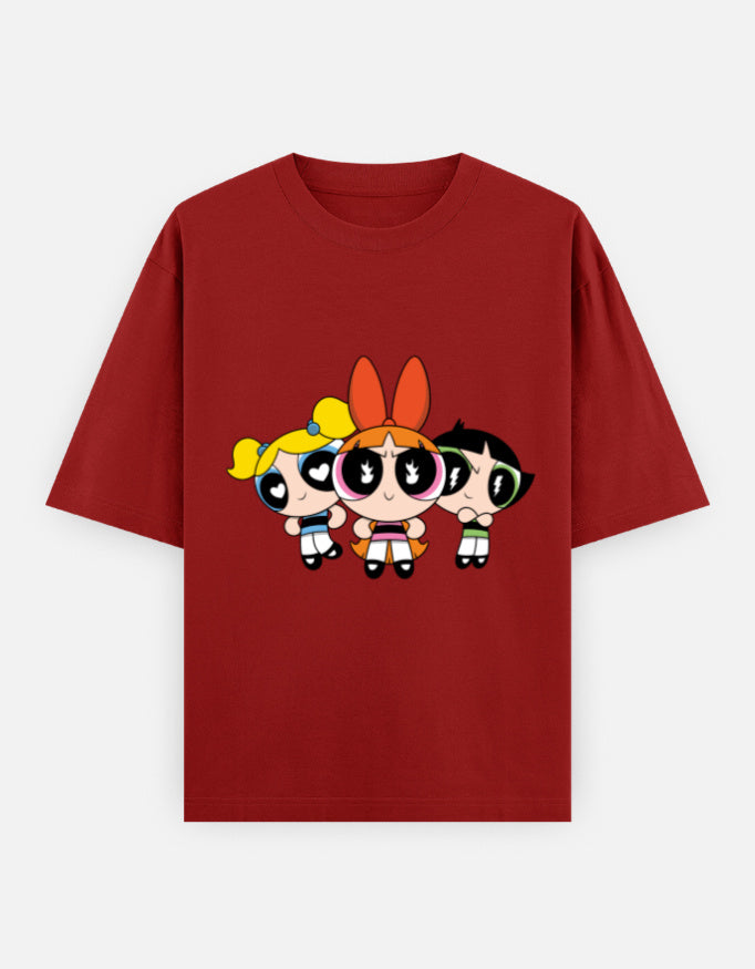 Powerpuff Girls Front & Back Print – Noir & Lin India Red