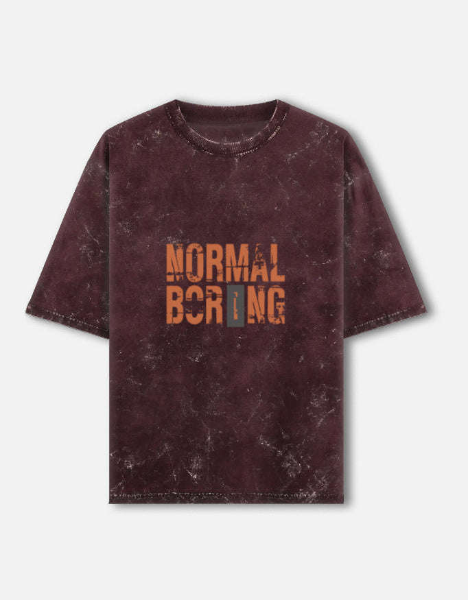 Normal is Boring - Acid-Wash Oversized Tee – Noir & Lin India Maroon