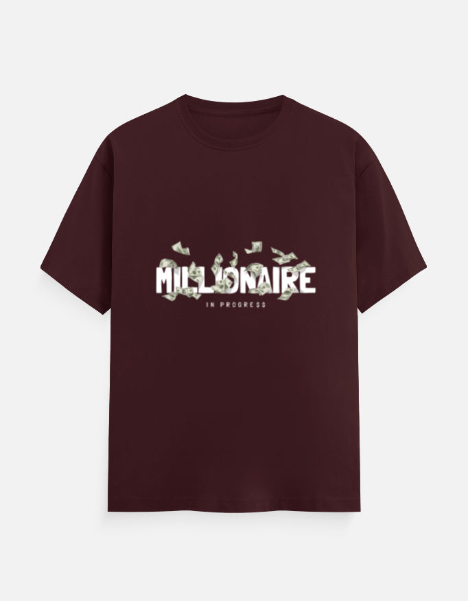 Millionaire In Progress Graphic T-Shirt – Noir & Lin India Maroon