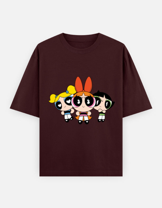 Powerpuff Girls Front & Back Print – Noir & Lin India Maroon