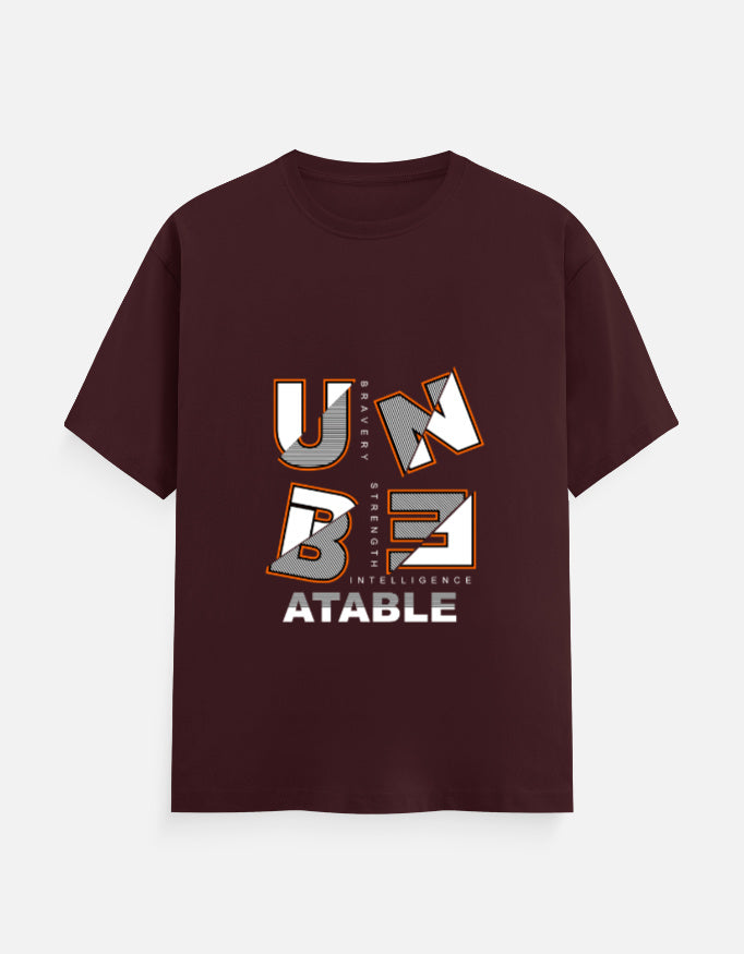 Unbeatable Graphic T‑Shirt – Noir & Lin India Maroon