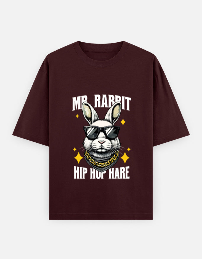 Mr. Rabbit Hip Hop Hare Oversized T-Shirt – Noir & Lin India Maroon