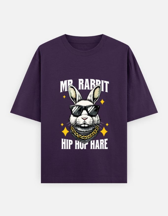 Mr. Rabbit Hip Hop Hare Oversized T-Shirt – Noir & Lin India Purple
