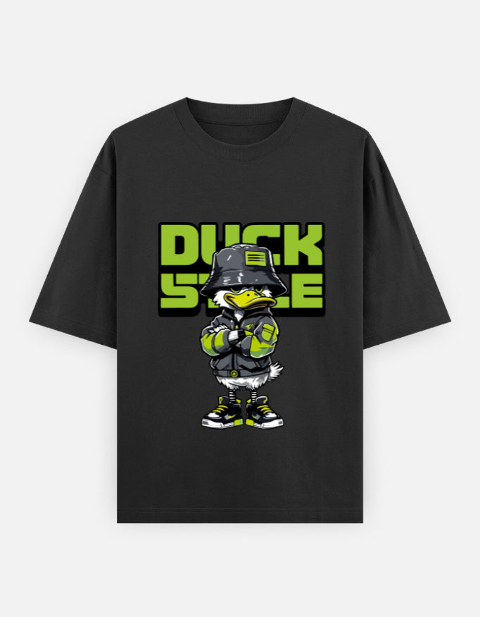 Duck Style Oversized Heavyweight T-Shirt – Noir & Lin India Black