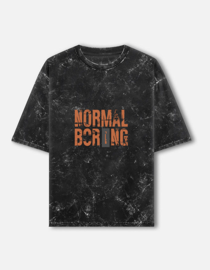 Normal is Boring - Acid-Wash Oversized Tee – Noir & Lin India Black