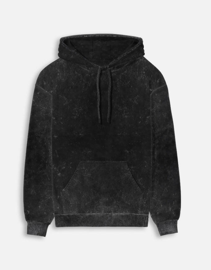 Vintage Acid Washed Hoodie – Noir & Lin India Black