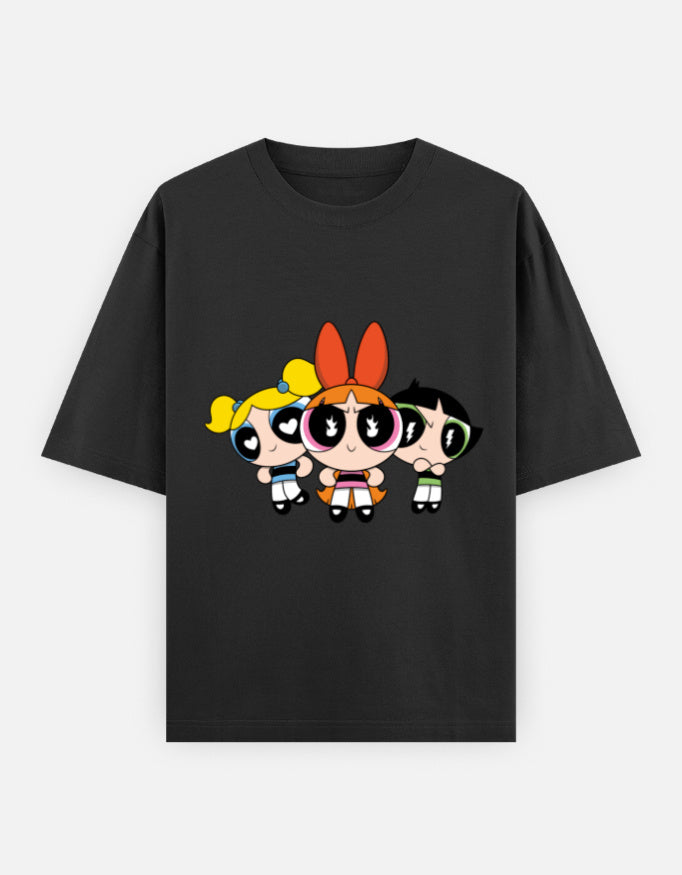 Powerpuff Girls Front & Back Print – Noir & Lin India Black