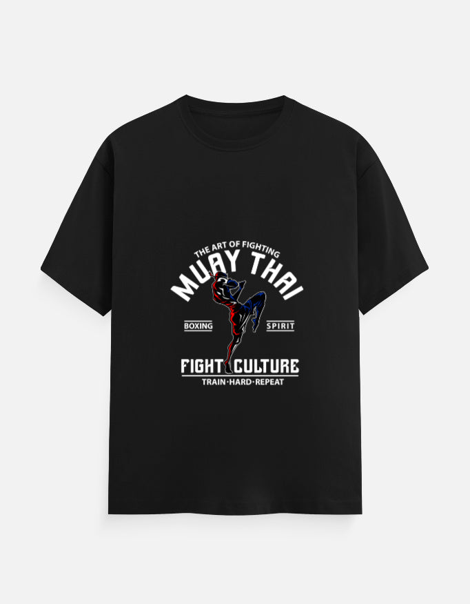 Muay Thai Fight Culture Graphic T-Shirt – Noir & Lin India Black