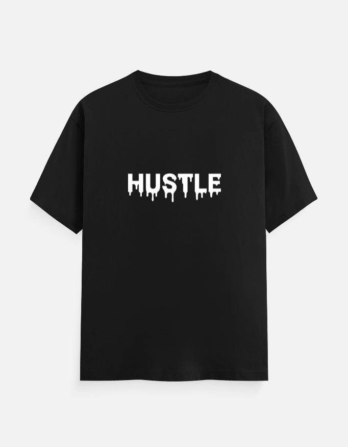 HUSTLE Drip - Vinyl Print - Unisex Regular Fit - Puff Grey – Noir & Lin India Black