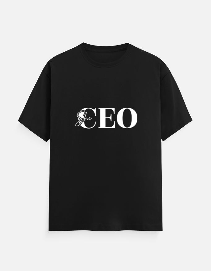 She CEO Classic Crew T-Shirt – Noir & Lin India Black