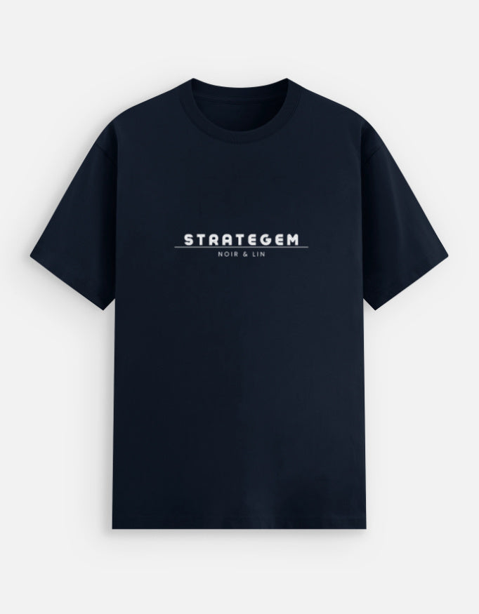 STRATAGEM – Stretch T-shirt – Noir & Lin India Navy Blue