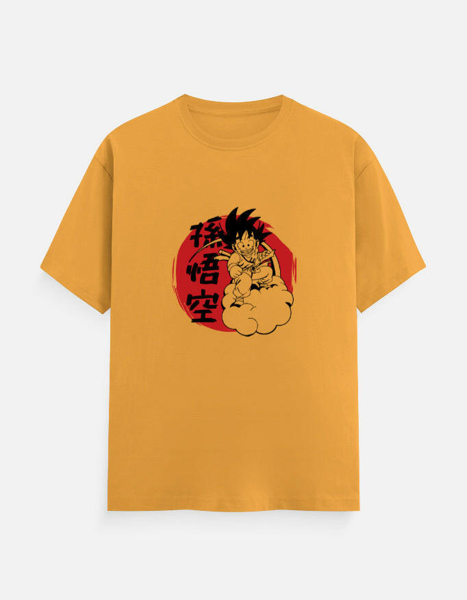 Goku Anime Graphic Crew T-Shirt – Noir & Lin India Golden Yellow