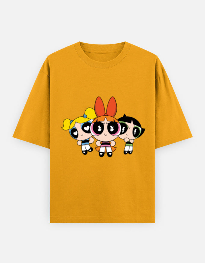 Powerpuff Girls Front & Back Print – Noir & Lin India Golden Yellow
