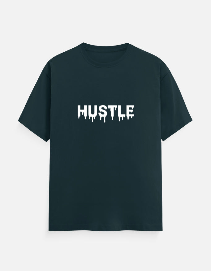 HUSTLE Drip - Vinyl Print - Unisex Regular Fit - Puff Grey – Noir & Lin India Petrol Blue