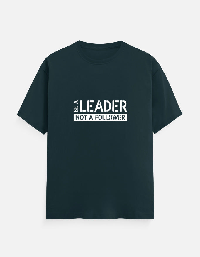 BE A LEADER Unisex T-Shirt – Noir & Lin India Petrol Blue