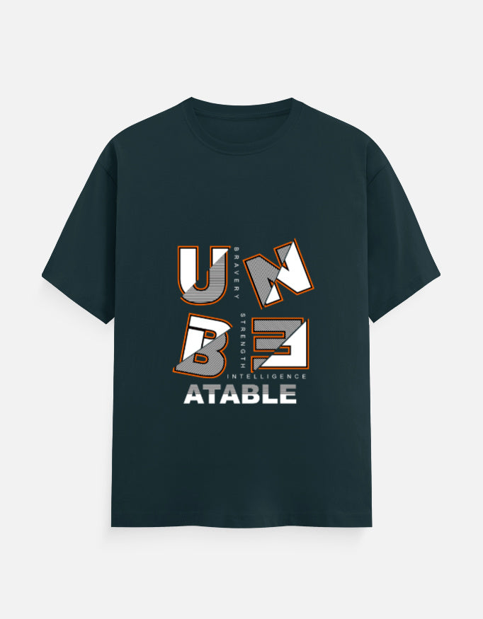 Unbeatable Graphic T‑Shirt – Noir & Lin India Petrol Blue