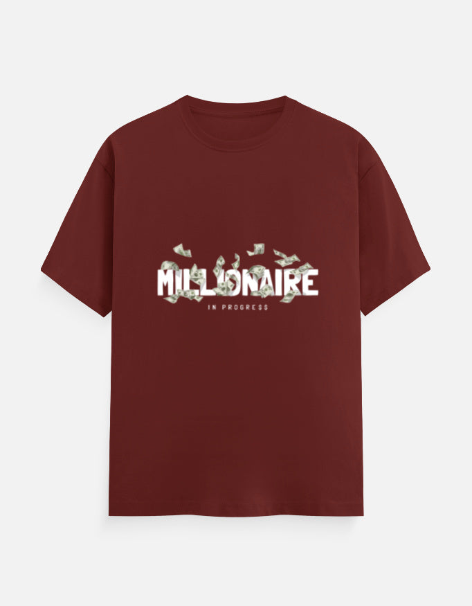 Millionaire In Progress Graphic T-Shirt – Noir & Lin India Brick Red