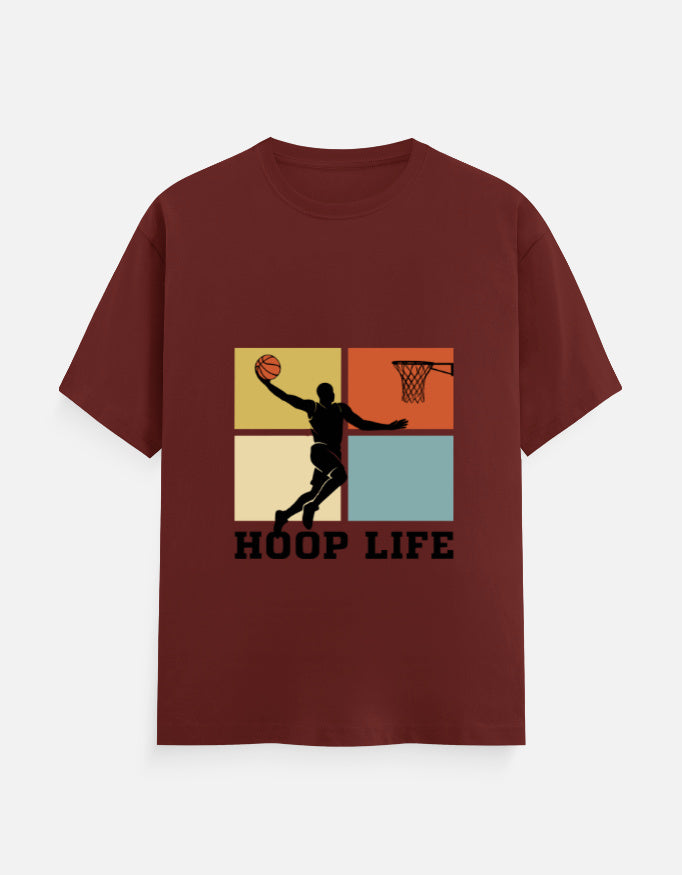 Hoop Life T-Shirt – Noir & Lin India Brick Red