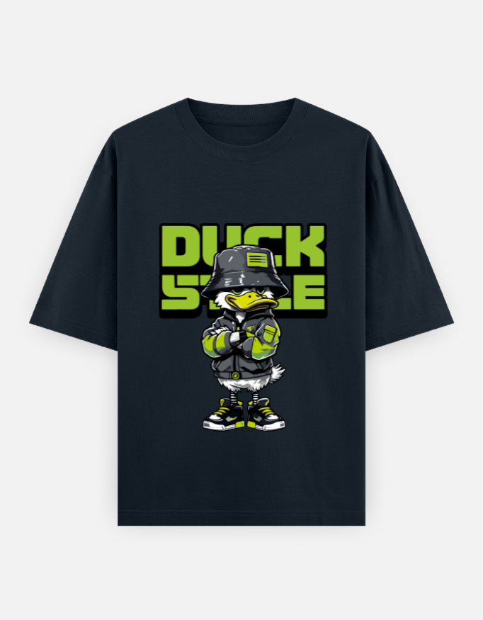 Duck Style Oversized Heavyweight T-Shirt – Noir & Lin India Navy Blue