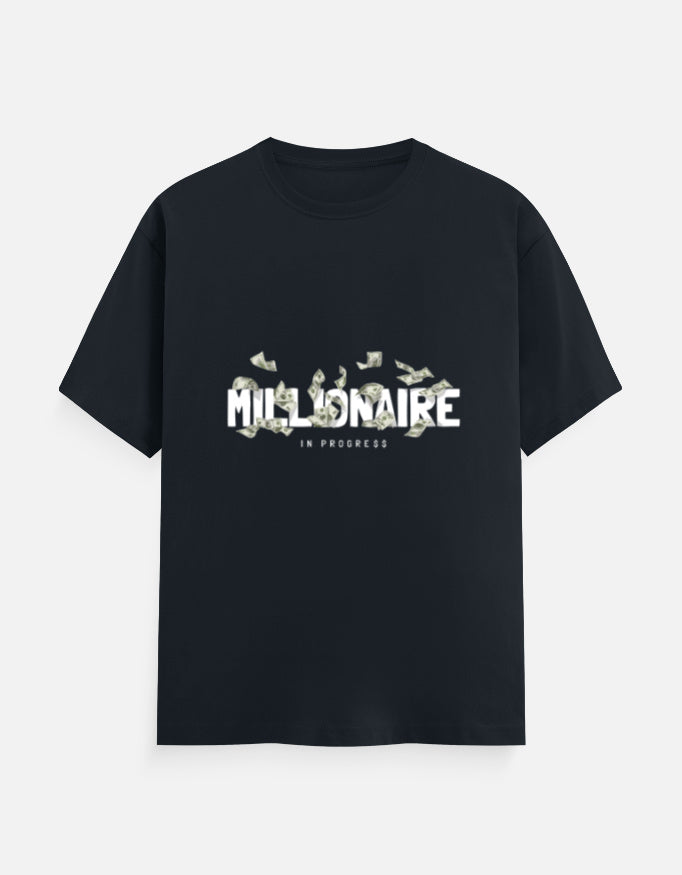Millionaire In Progress Graphic T-Shirt – Noir & Lin India Navy Blue