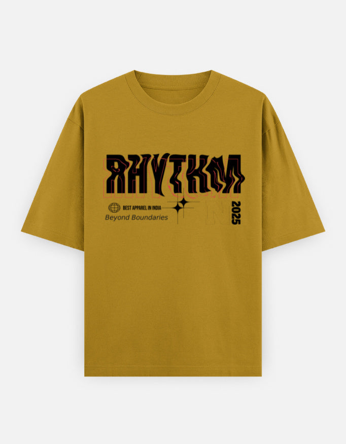 Rhythm Oversized T-Shirt – Noir & Lin India Mustard Yellow