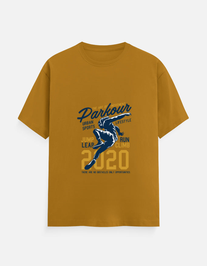 Parkour 2020 Graphic T-Shirt – Noir & Lin India Mustard Yellow