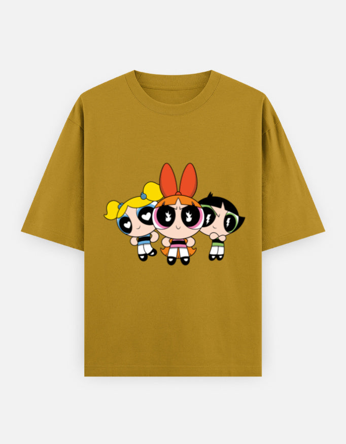 Powerpuff Girls Front & Back Print – Noir & Lin India Mustard Yellow