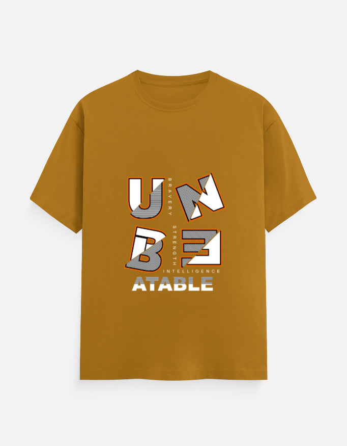 Unbeatable Graphic T‑Shirt – Noir & Lin India Mustard Yellow