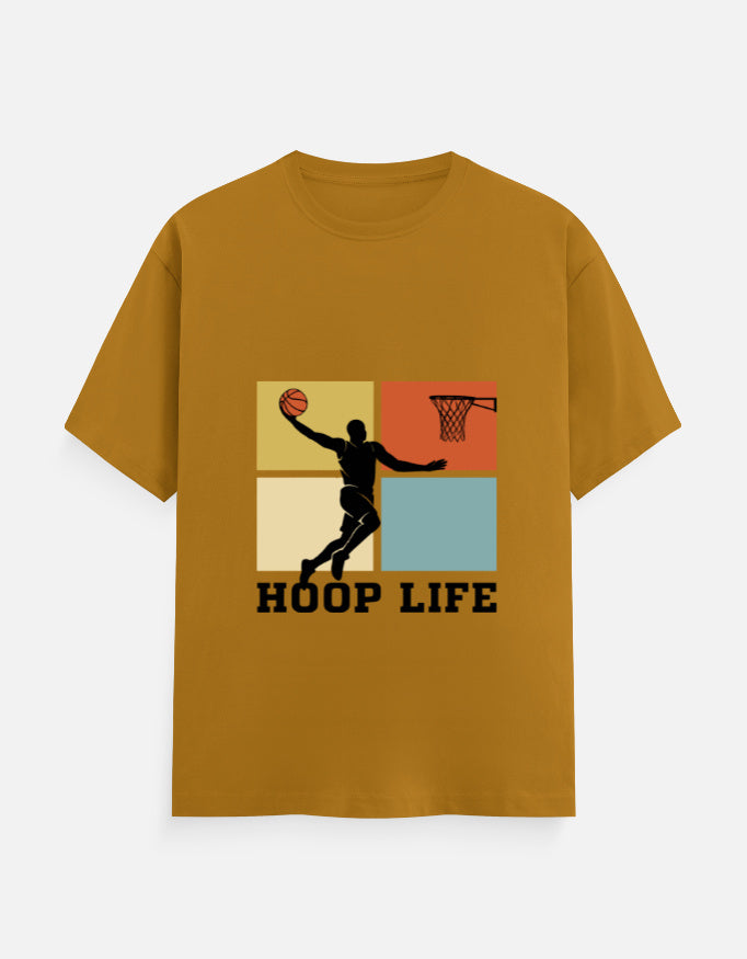 Hoop Life T-Shirt – Noir & Lin India Mustard Yellow