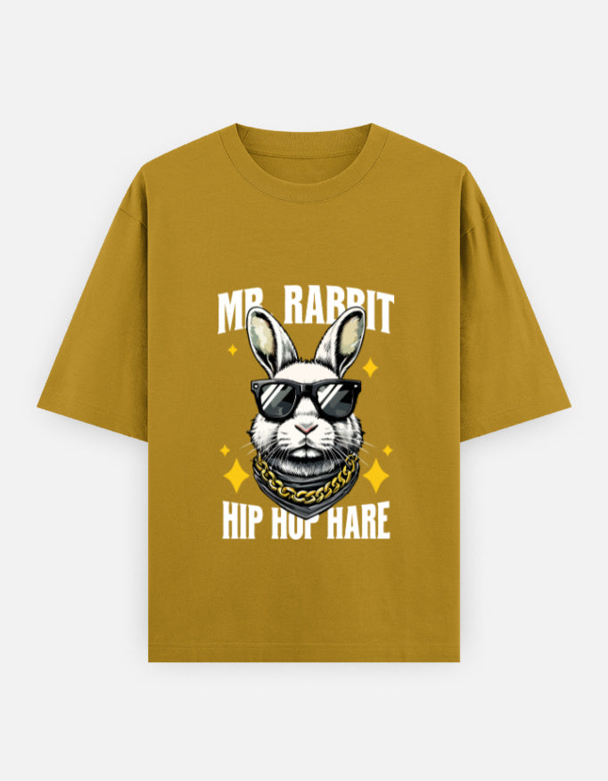 Mr. Rabbit Hip Hop Hare Oversized T-Shirt – Noir & Lin India Mustard Yellow