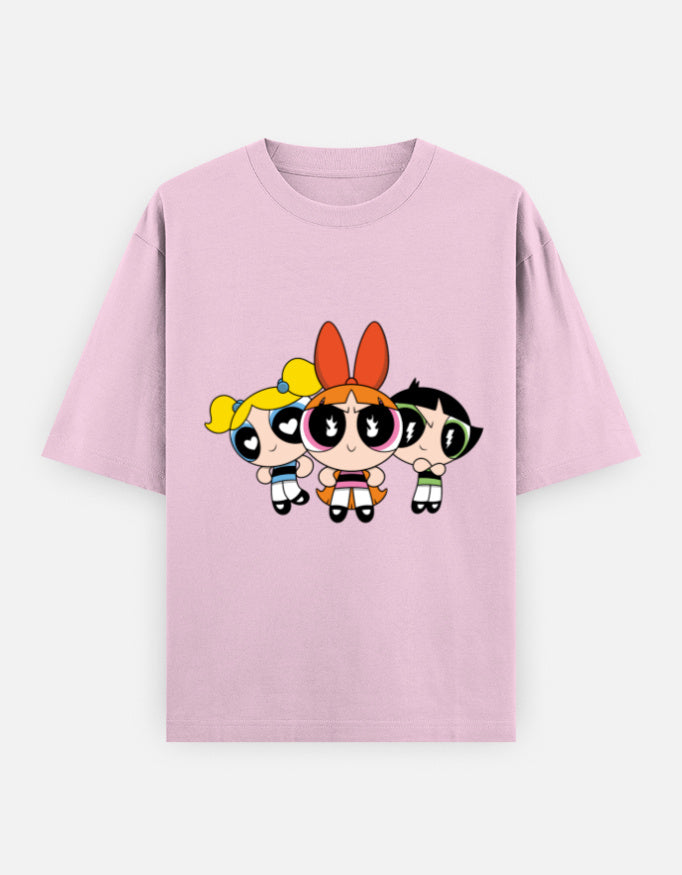 Powerpuff Girls Front & Back Print – Noir & Lin India Light Baby Pink