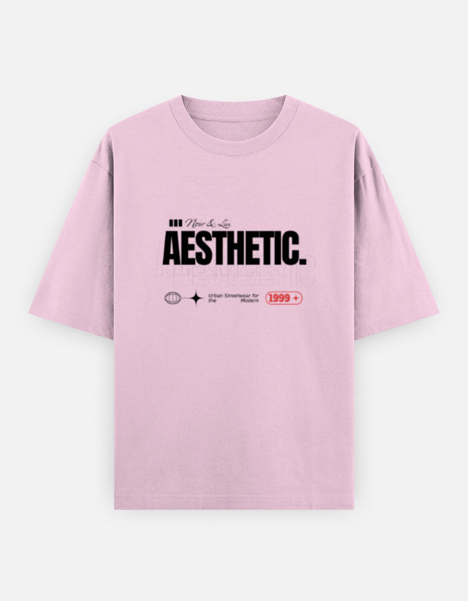 Aesthetic Oversized T-Shirt – Noir & Lin India Light Baby Pink