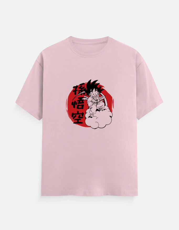Goku Anime Graphic Crew T-Shirt – Noir & Lin India Light Baby Pink