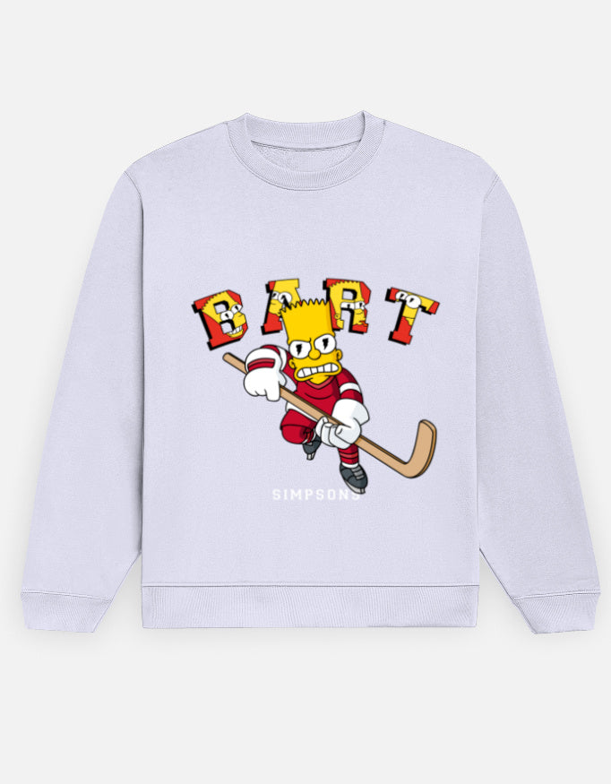 Bart Hockey – Simpsons Graphic Sweatshirt – Noir & Lin India Lavender