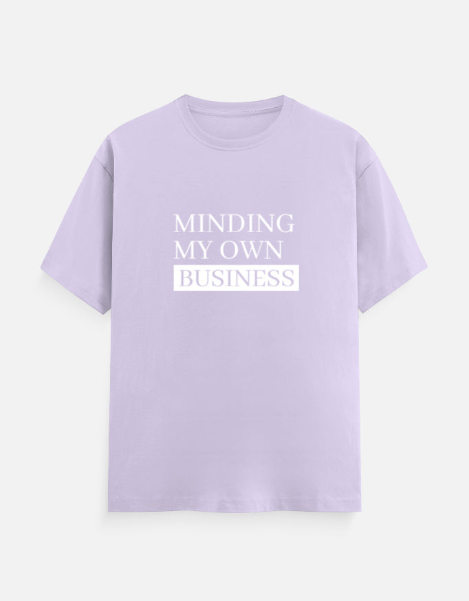 Minding My Own Business Tee – Unisex Regular Fit – Noir & Lin India Lavender