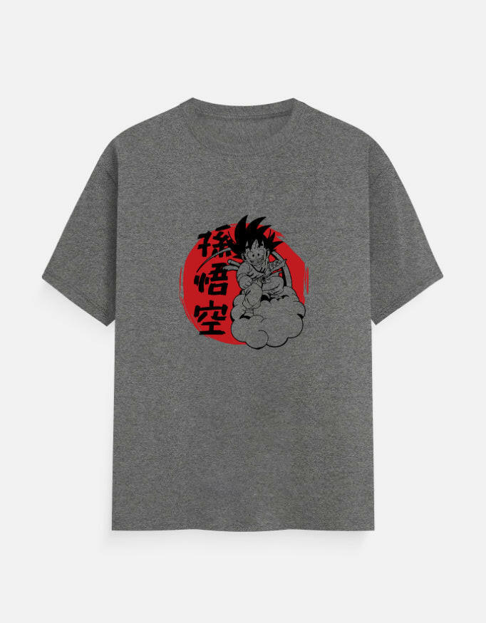 Goku Anime Graphic Crew T-Shirt – Noir & Lin India Charcoal Melange