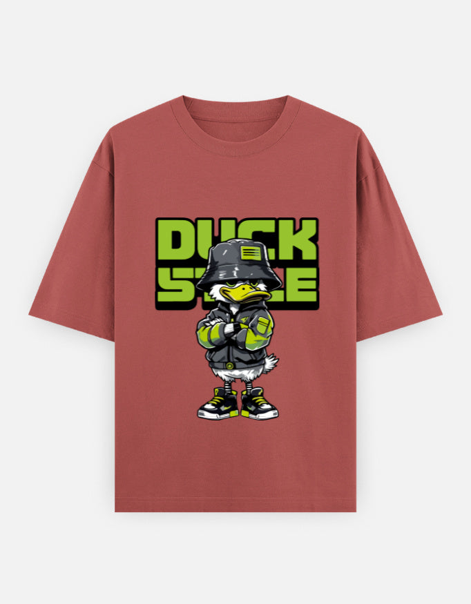 Duck Style Oversized Heavyweight T-Shirt – Noir & Lin India Coral