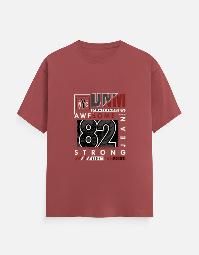 NYC 82 Strong Graphic T‑Shirt – Noir & Lin India Coral