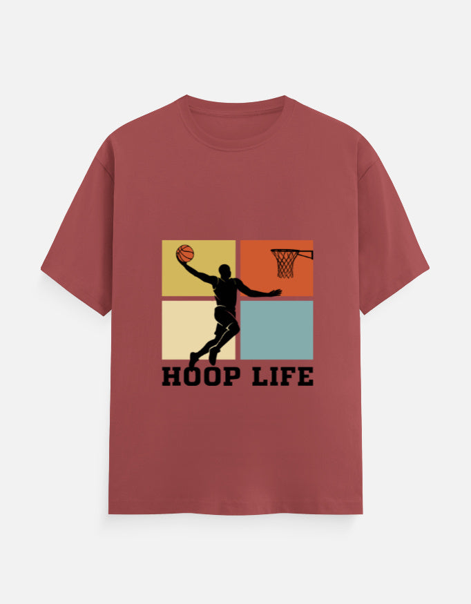 Hoop Life T-Shirt – Noir & Lin India Coral