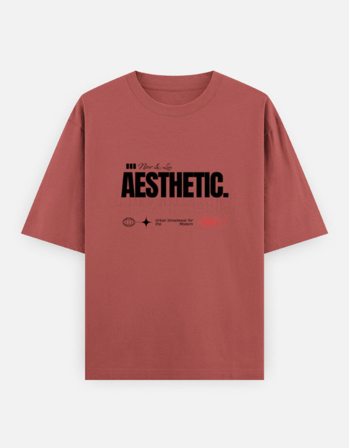 Aesthetic Oversized T-Shirt – Noir & Lin India Coral