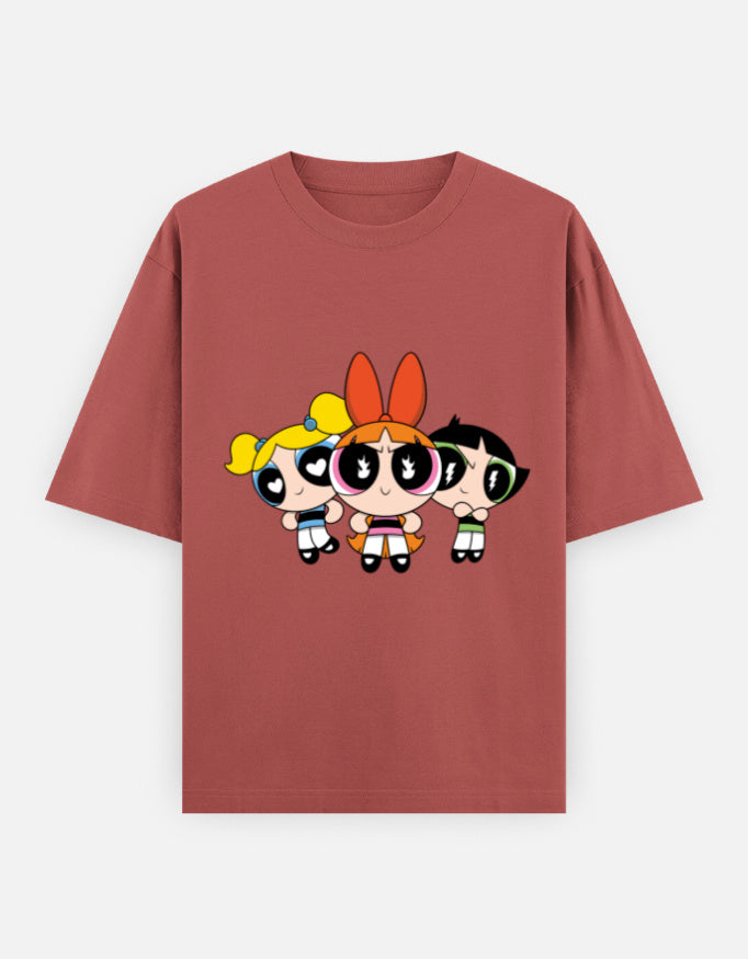 Powerpuff Girls Front & Back Print – Noir & Lin India Coral