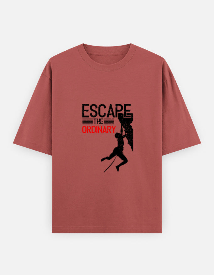 Escape the Ordinary Oversized T‑Shirt – Noir & Lin India Coral