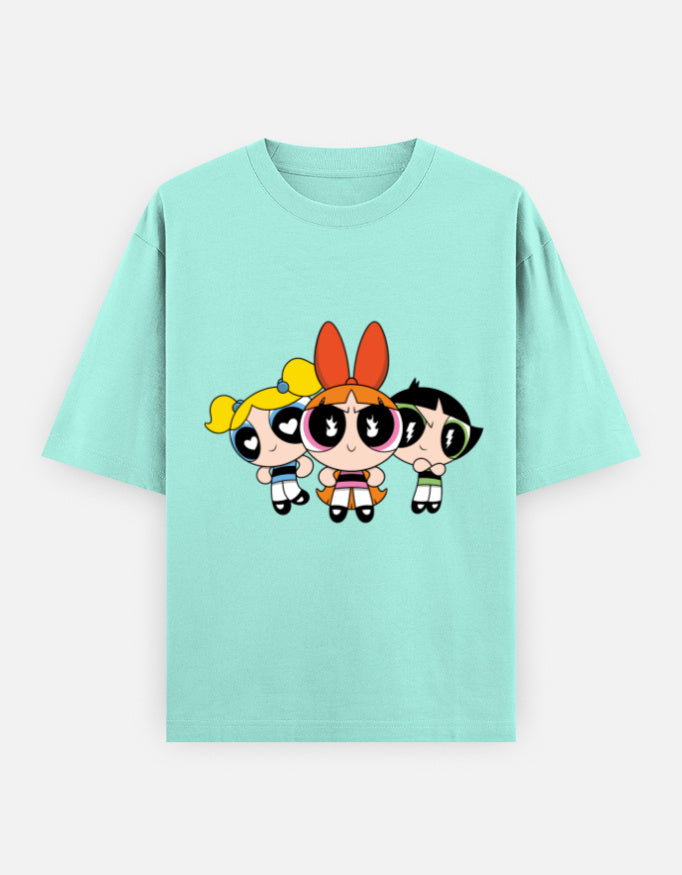Powerpuff Girls Front & Back Print – Noir & Lin India Mint